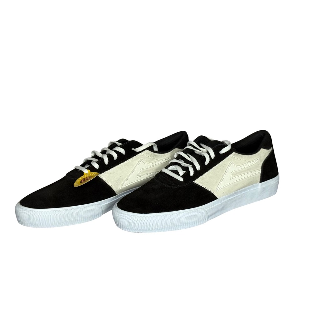 LAKAI Manchester Black White Suede Skateboarding Shoes Sneakers Mens 10US‎ READ